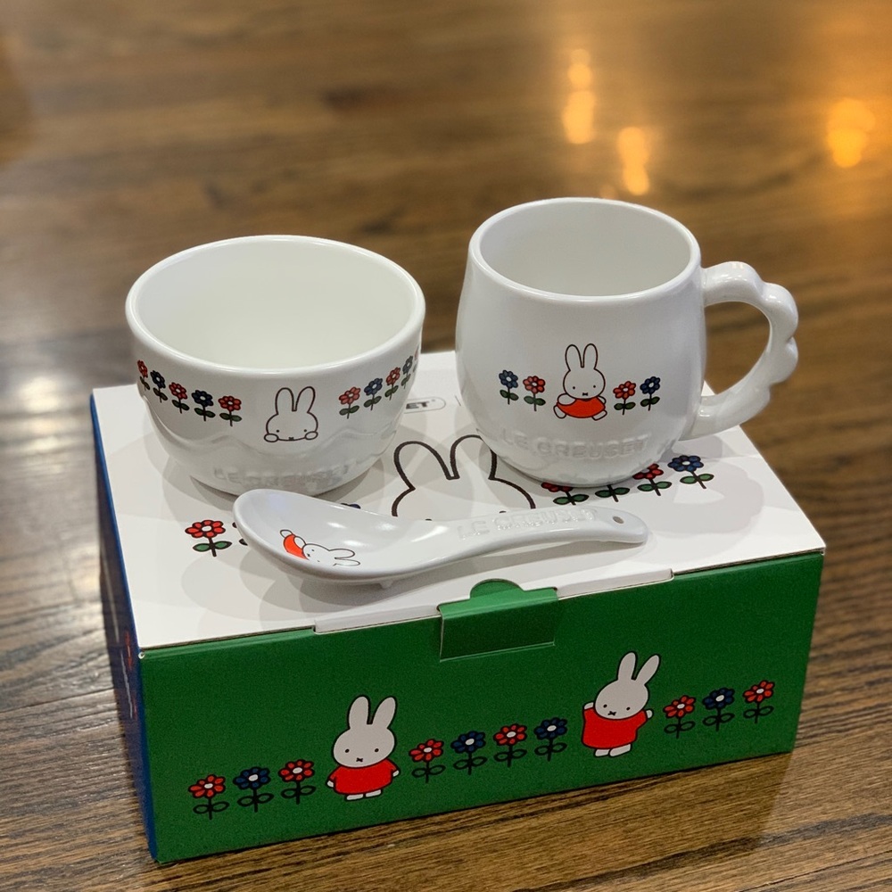 New Le Creuset Miffy Tableware Set of 3 Cotton
